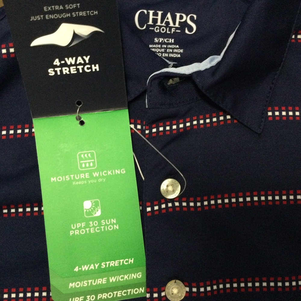 NWT - CHAPS Golf Polo Mens Small Golf Polo Shirt Chaps Womens Golf Shirt Polo - Picture 6 of 8